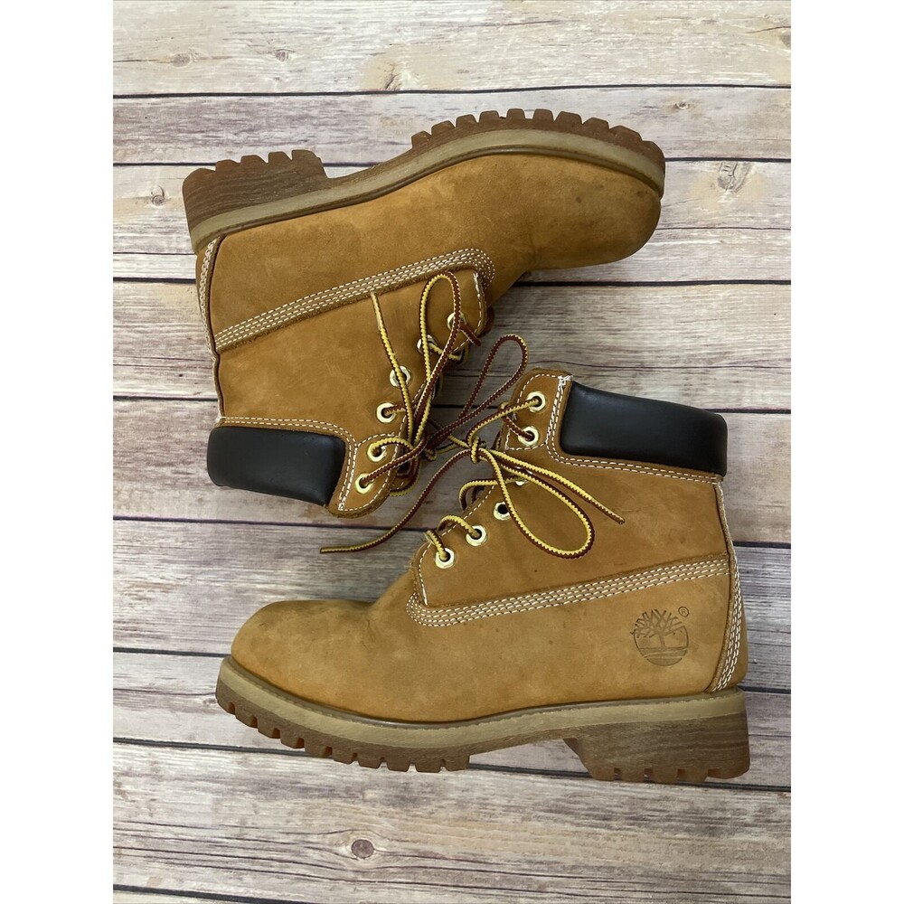 Timberland  Wheat Nubuck Lace Up Premium Waterproof 6” Boots Men’s Size 5.5 - Picture 2 of 8